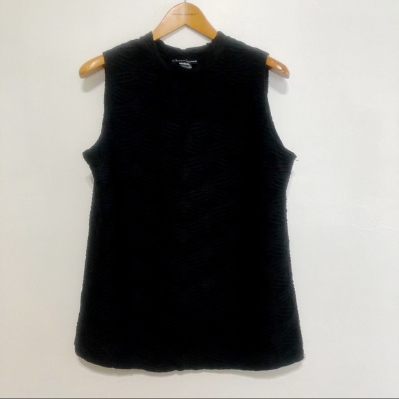 Christine Gerard Black Textured Keyhole Tank - Picture 2 of 3
